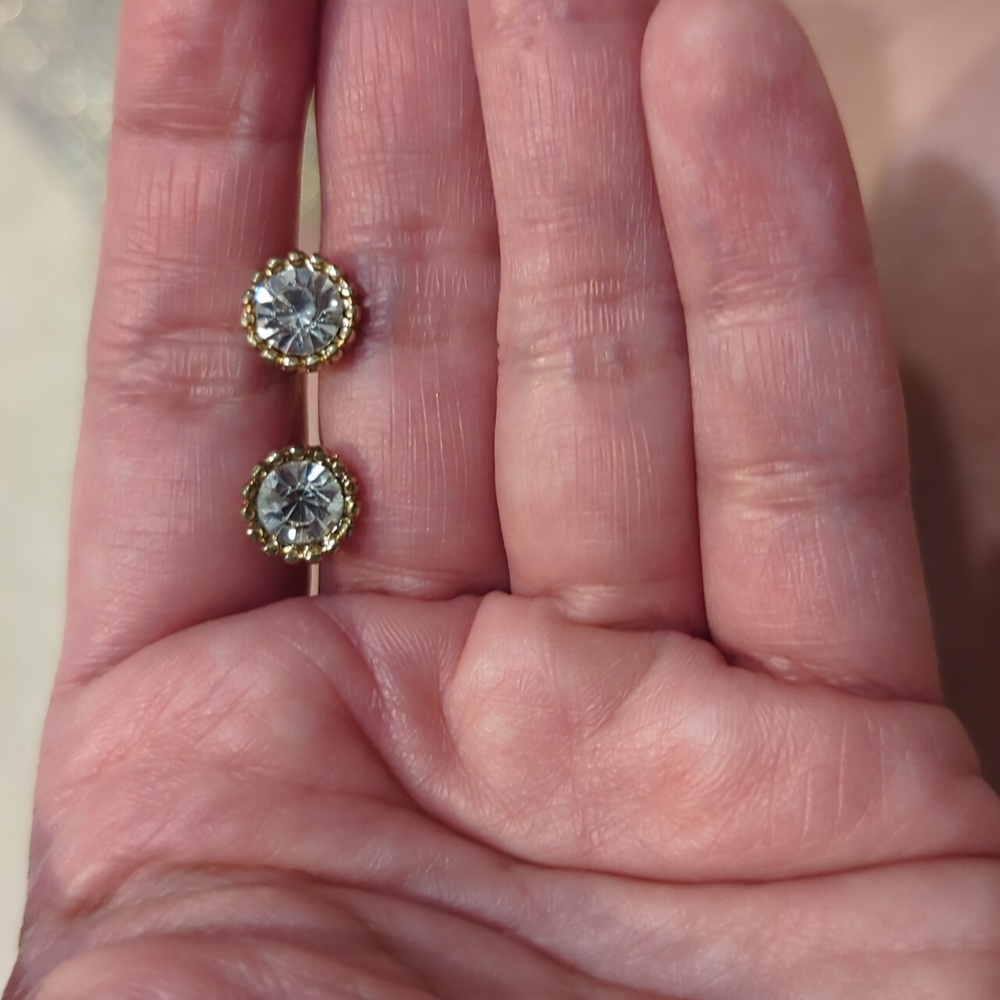 Gold and Silver Stud Earrings